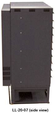 Laptop Lock-Up� Model LL-20-07 side view: Locking Laptop Storage, Secure Laptop Charging, ESD safe cabinet